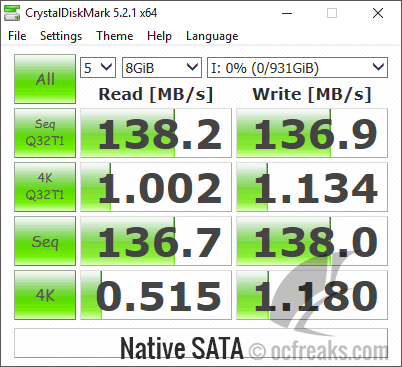 Crystal Diskmark Native SATA